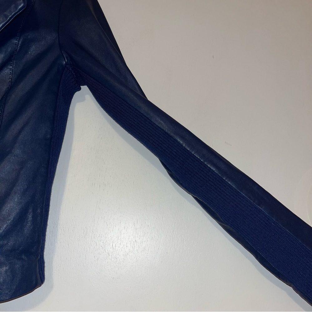 Vince Lambskin Leather Scuba Draped Moto Jacket - Picture 9 of 16